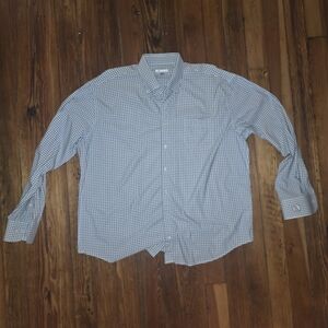 Peter Millar Blue and White Checkered Shirt